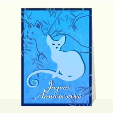 Joyeux anniversaire et chat bleu