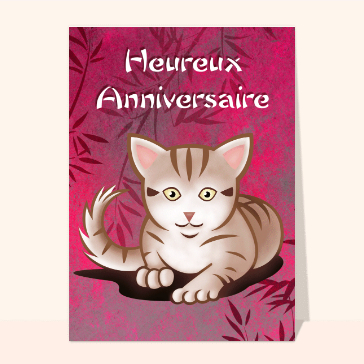 Carte anniversaire chat : Heureux anniversaire chaton