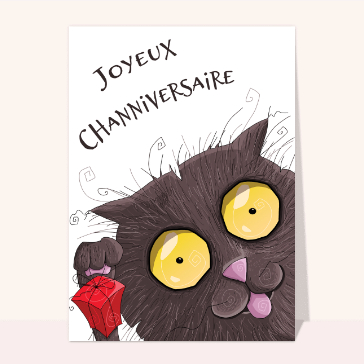 Joyeux anniversaire chat rigolo