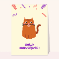 Cartes anniversaire chat pour votre texte