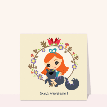Joyeux anniversaire de la princesse et son chat