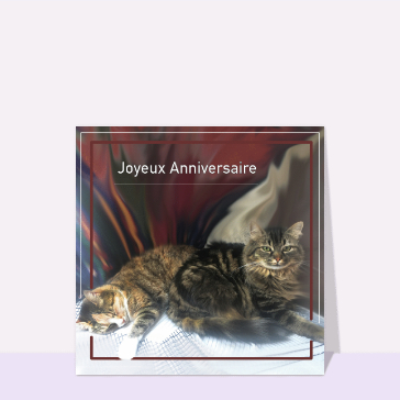 Carte Joyeux anniversaire avec deux chats
