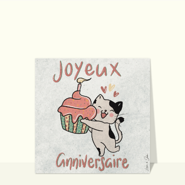 Petit chat et on cupcake