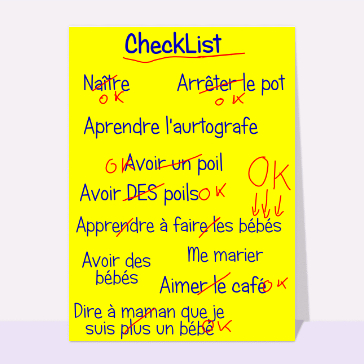 La checkList des 18 ans