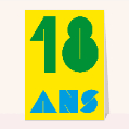 Cartes anniversaire 18 ans pour votre texte