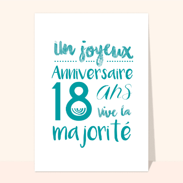 Carte d'anniversaire 18 ans gratuite à imprimer. - Cartes