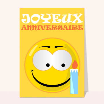 Joyeux anniversaire Smiley et bougie
