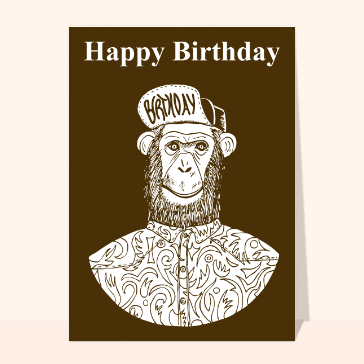 Carte anniversaire Ado : Happy birthday ado monkey