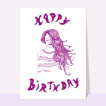 Carte d'anniversaire jeune fille