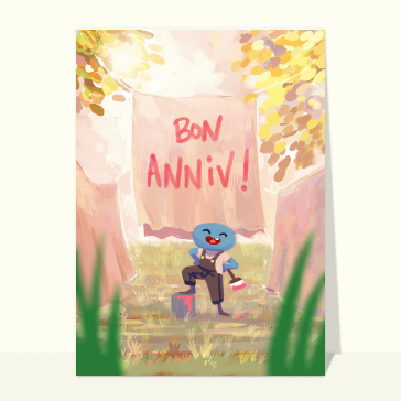 Bon anniversaire peint sur un drap