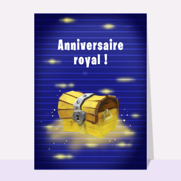Carte d`anniversaire Gaming et coffre
