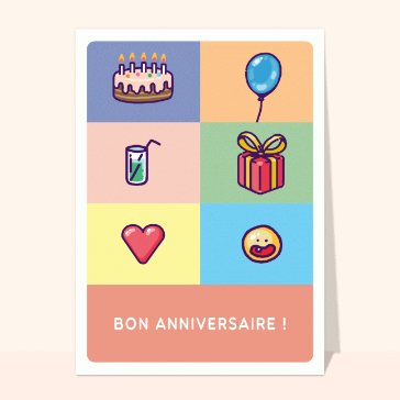 Bon anniversaire avec des smileys