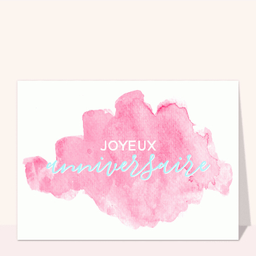 Joyeux anniversaire watercolor rose