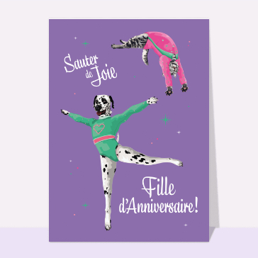 Sauter de joie fille d`anniversaire