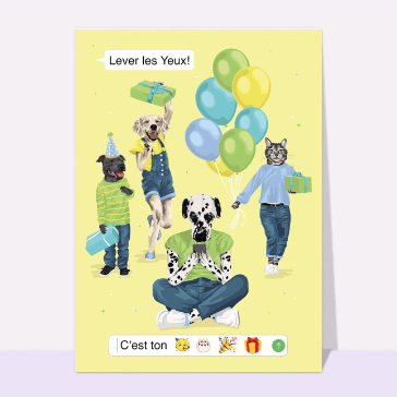 Carte Joyeux anniversaire avec des smileys