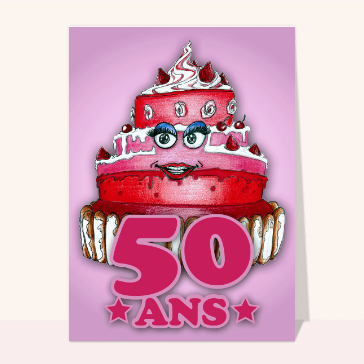 Un gros gâteau rose pour les 50 ans