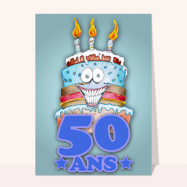 Un gros gâteau bleu pour les 50 ans