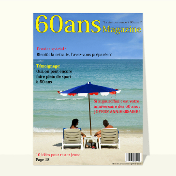 Carte anniversaire 60 ans : 60 ans magazine