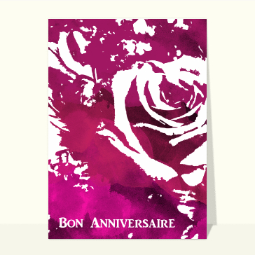 Bon anniversaire empreinte d'une rose