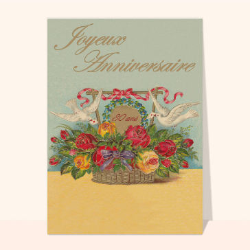 Panier fleurit pour les 80 ans