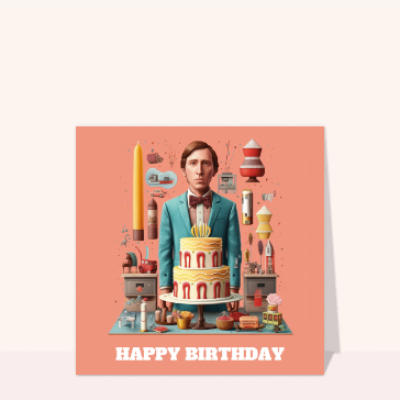 Souhaiter un anniversaire : Joyeux anniversaire Wes Anderson Style
