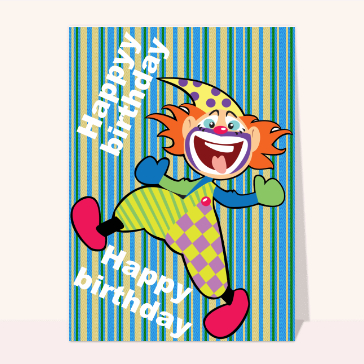 Carte anniversaire enfant : Le clown rigolo