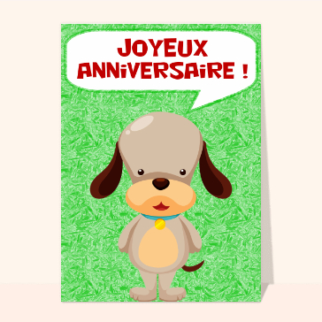 Petit chien dit joyeux anniversaire