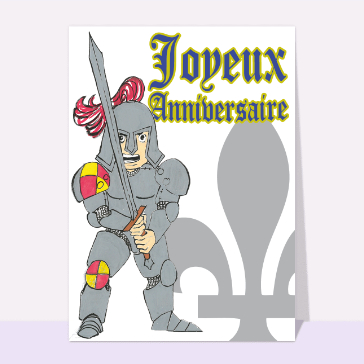 Carte anniversaire enfant : Joyeux anniversaire petit chevalier