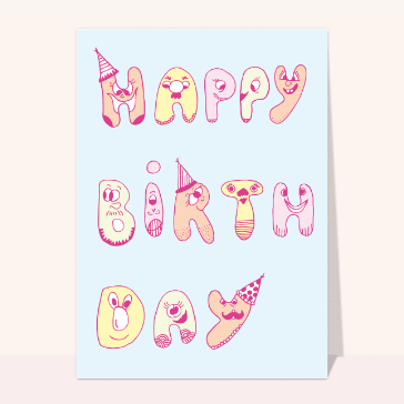 Carte anniversaire enfant : Les lettres d'anniversaire