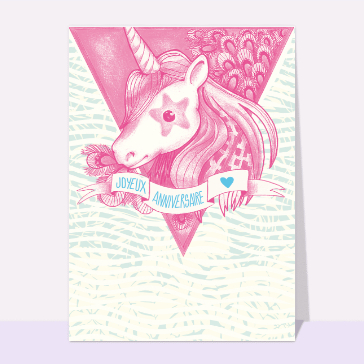 Joyeux anniversaire licorne rose