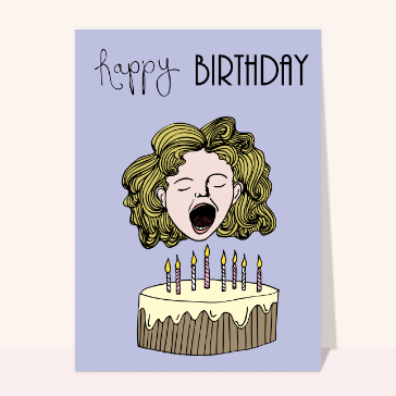 Carte anniversaire enfant : Souffler les bougies happy birthday
