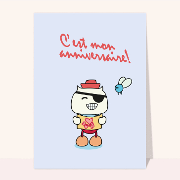 Carte anniversaire enfant : Anniversaire du mini pirate
