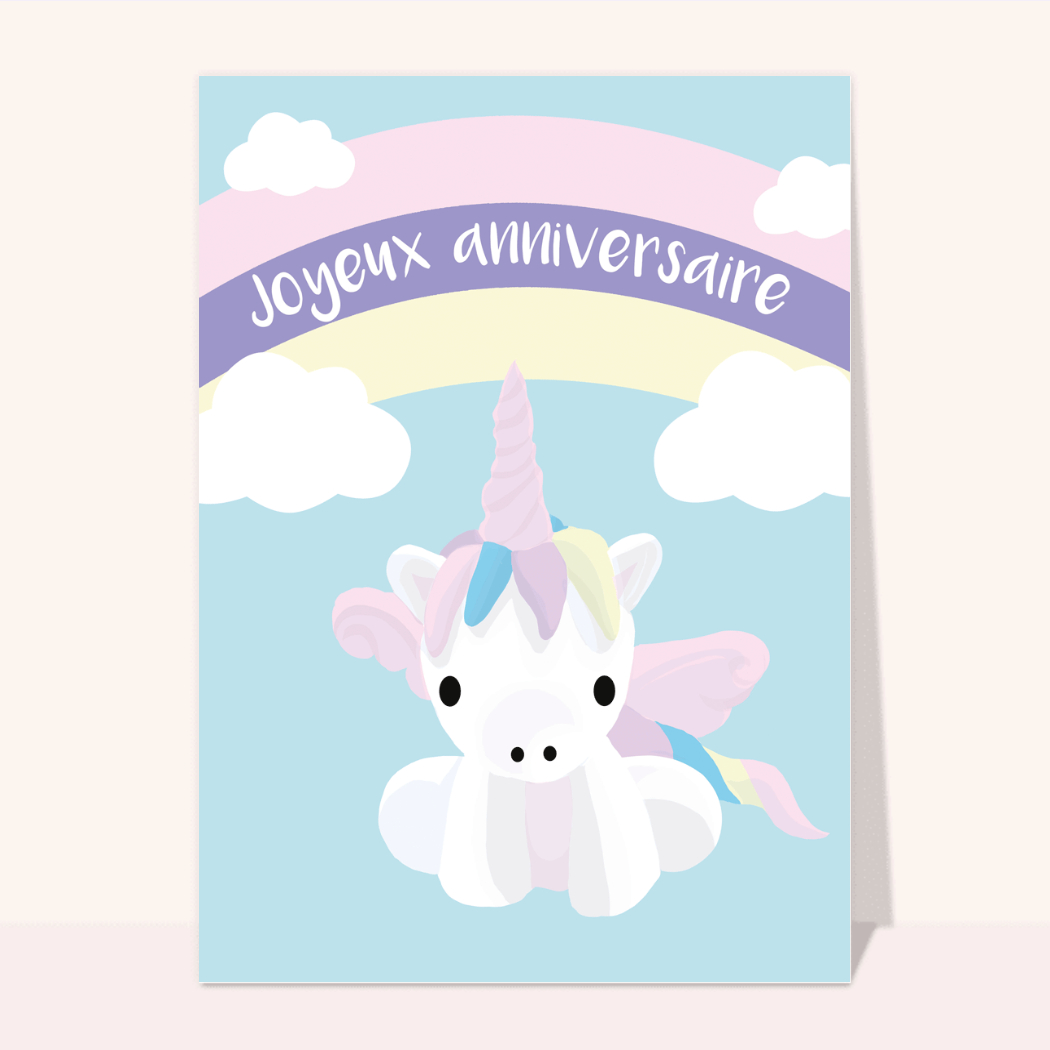 Carte Joyeux Anniversaire Petite Licorne Envoyer Une Vraie Carte Anniversaire Enfant Des 0 99 Merci Facteur