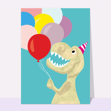 Carte anniversaire enfant : Dinosaure d'anniversaire