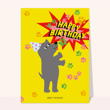Carte anniversaire enfant : Happy birthday kawai