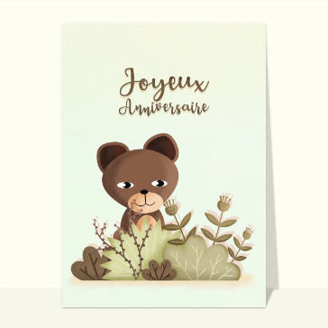Carte anniversaire oursons