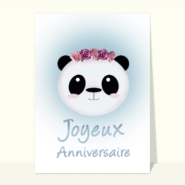 Carte anniversaire panda mignon