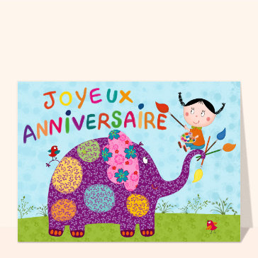 Joyeux anniversaire au pinceau