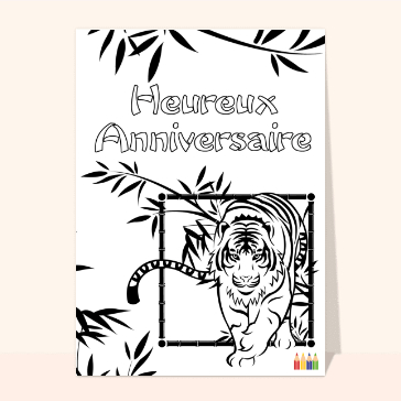 Coloriage anniversaire tigre
