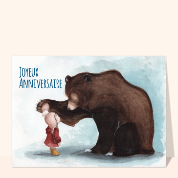 Joyeux anniversaire petite fille et ours
