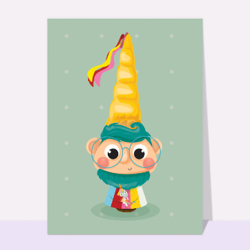 Petit nain et son chapeau licorne