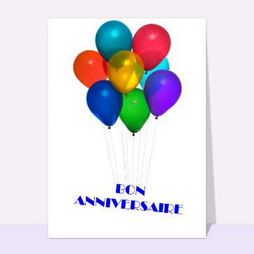 Carte anniversaire enfant : Ballons bon anniversaire