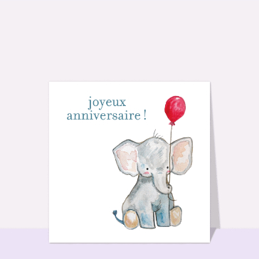 Joyeux anniversaire petit éléphant mignon