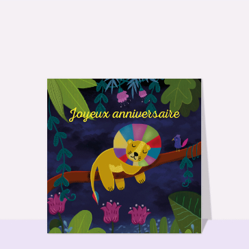 Souhaiter un anniversaire : Joyeux anniversaire lion coloré