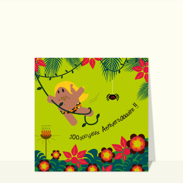 Carte Joyeux anniversaire tarzan
