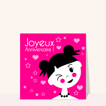 Carte Joyeux anniversaire clin d`oeil