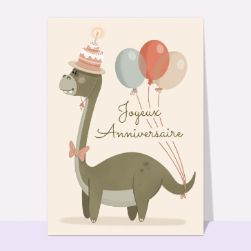 Dinosaure joyeux anniversaire Cartes anniversaire enfants