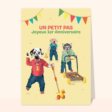Carte Joyeux 1er anniversaire