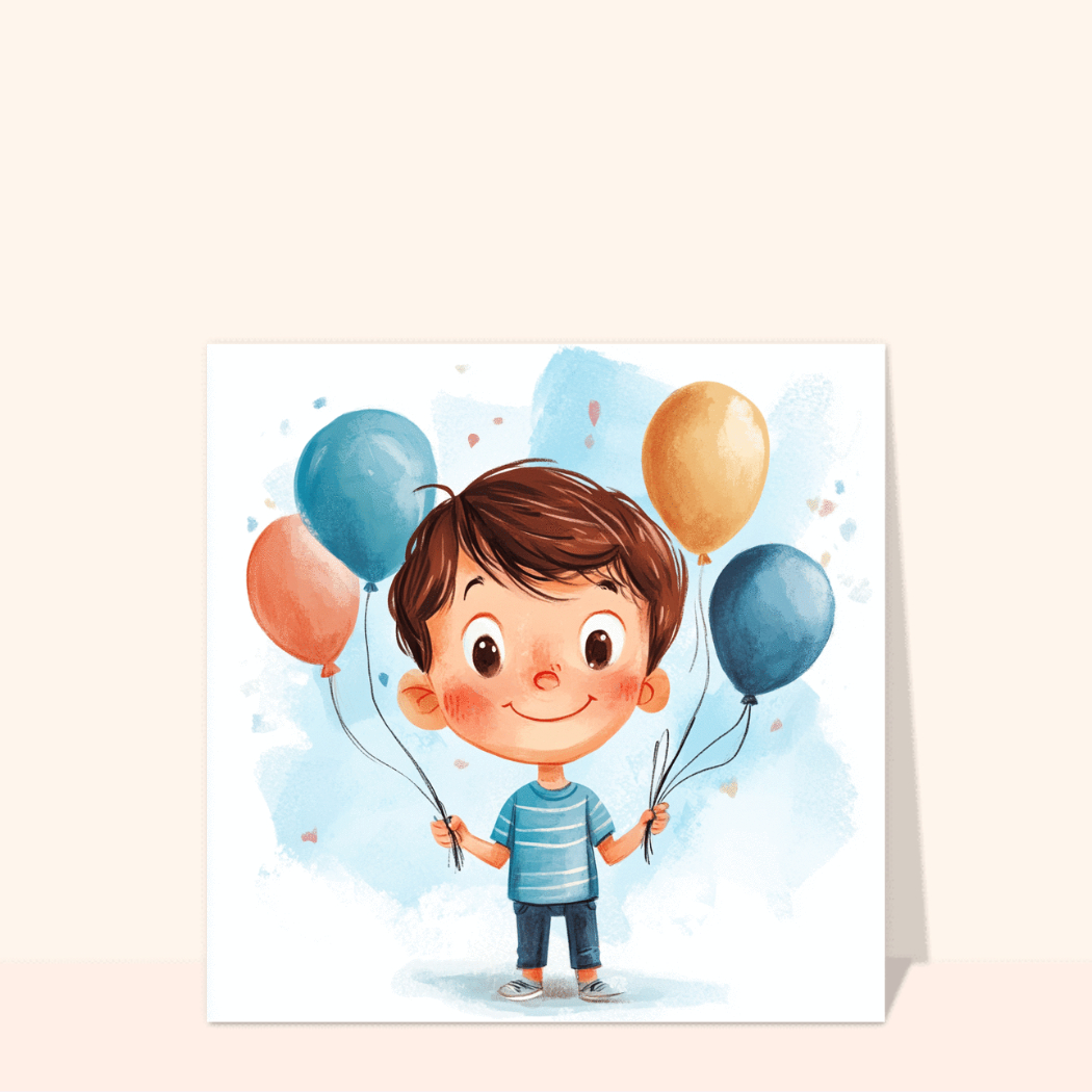 Carte fête d'anniversaire avec des ballons joyeux envoi rapide