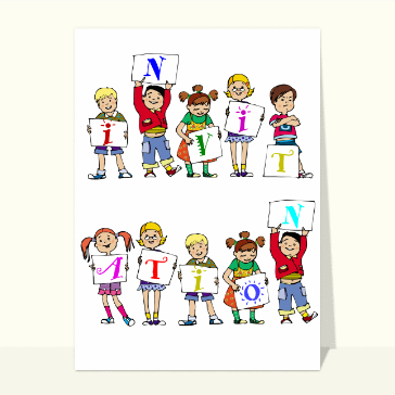 Invitation anniversaire enfant : Invitation avec des enfants